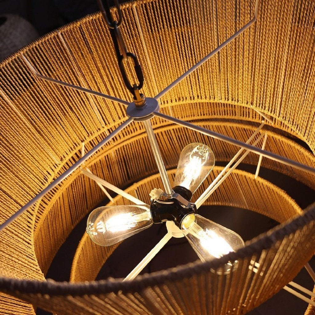 Manzhu Shahua Rattan Woven Pendant Light