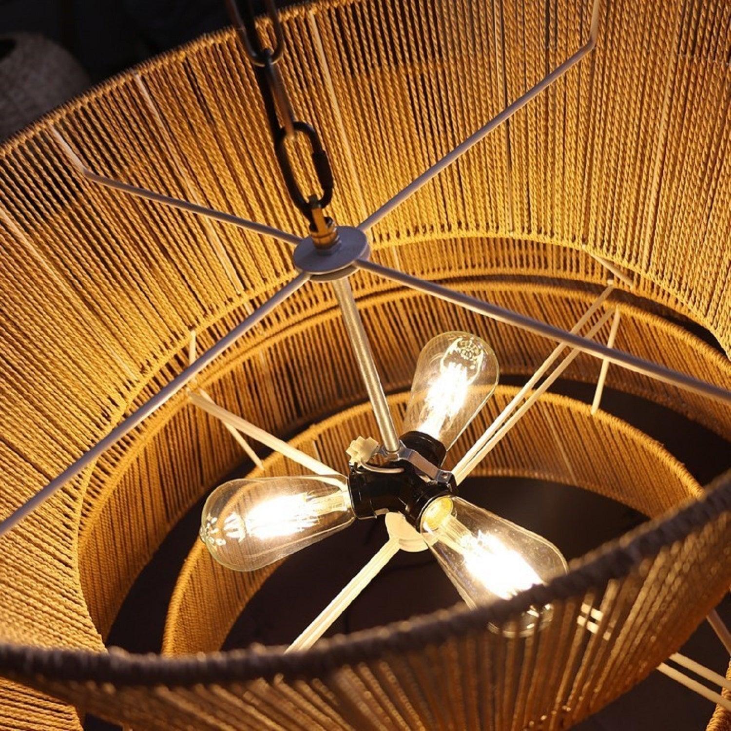 Manzhu Shahua Rattan Woven Pendant Light