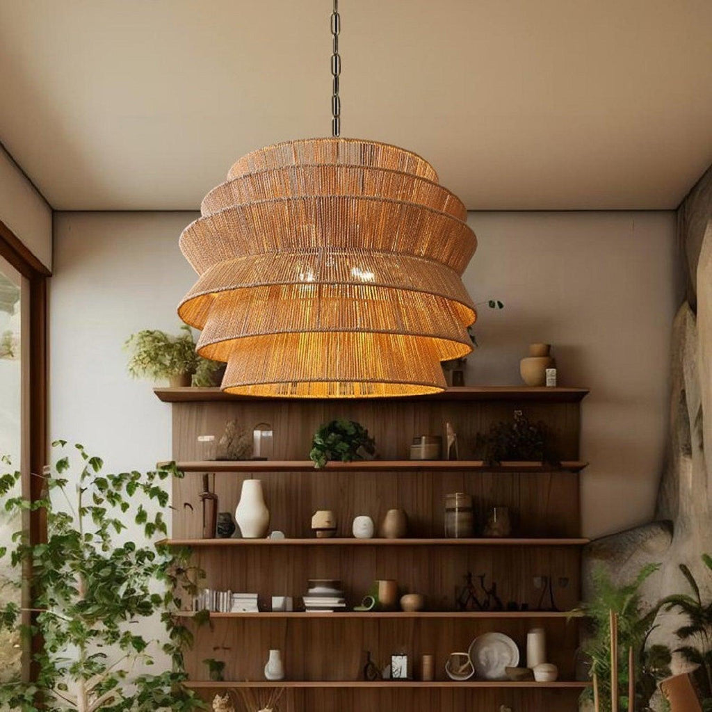 Manzhu Shahua Rattan Woven Pendant Light