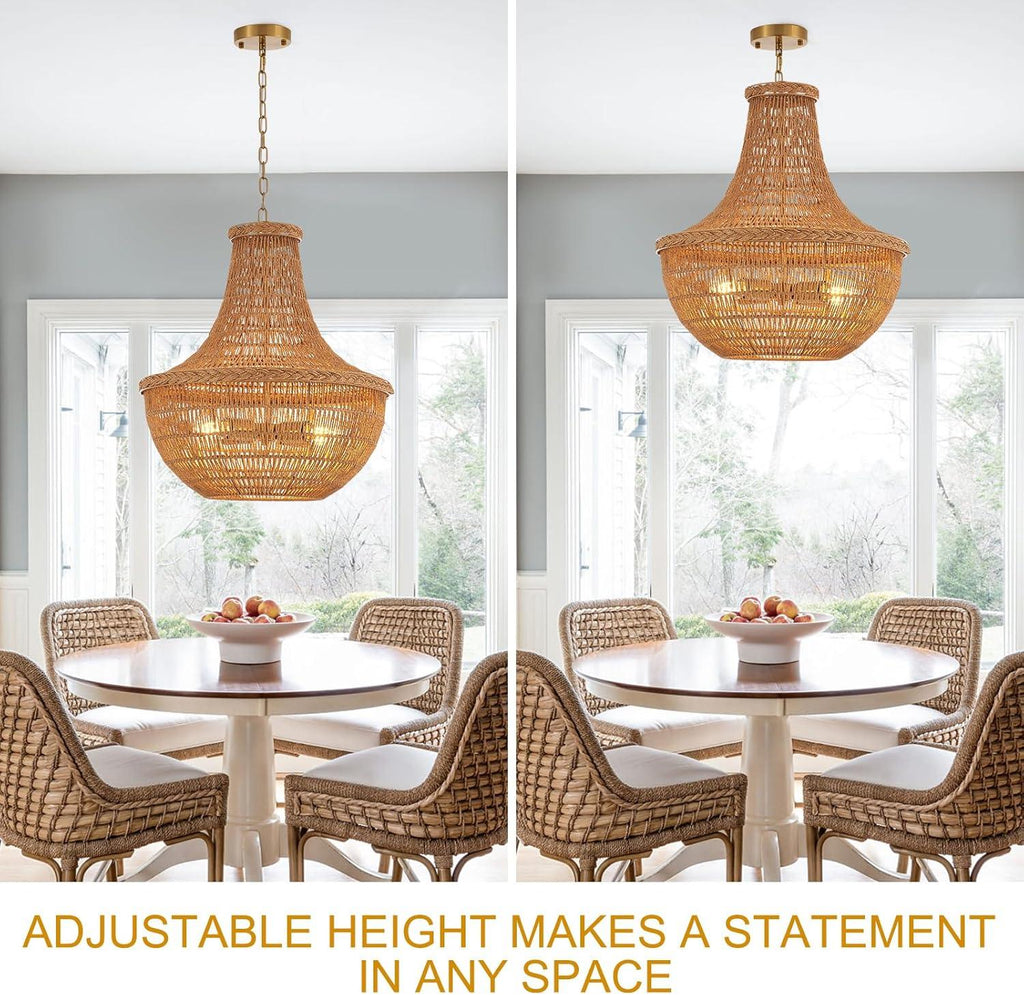 Meadow Breeze Rattan Woven Pendant Light