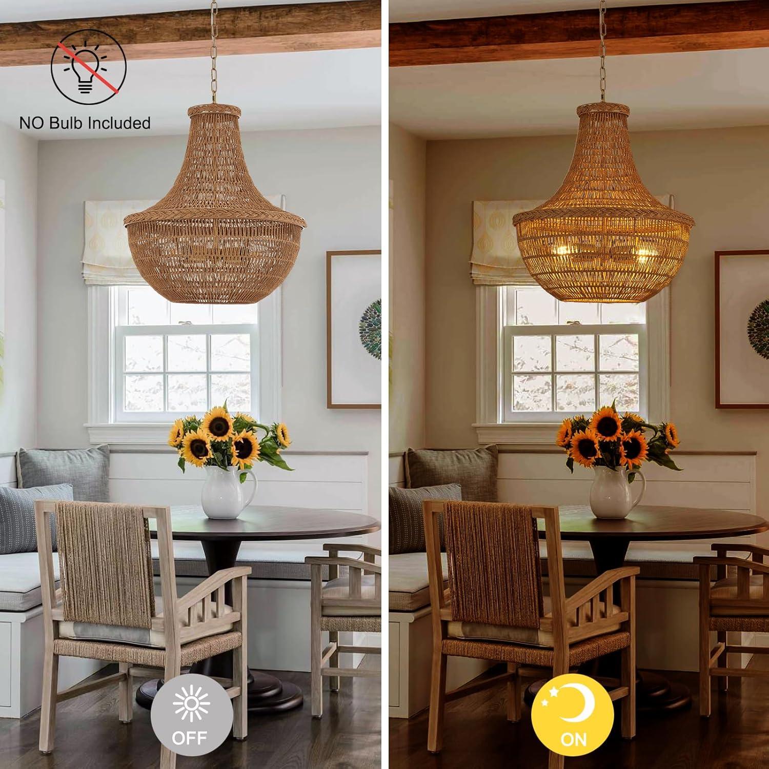 Meadow Breeze Rattan Woven Pendant Light