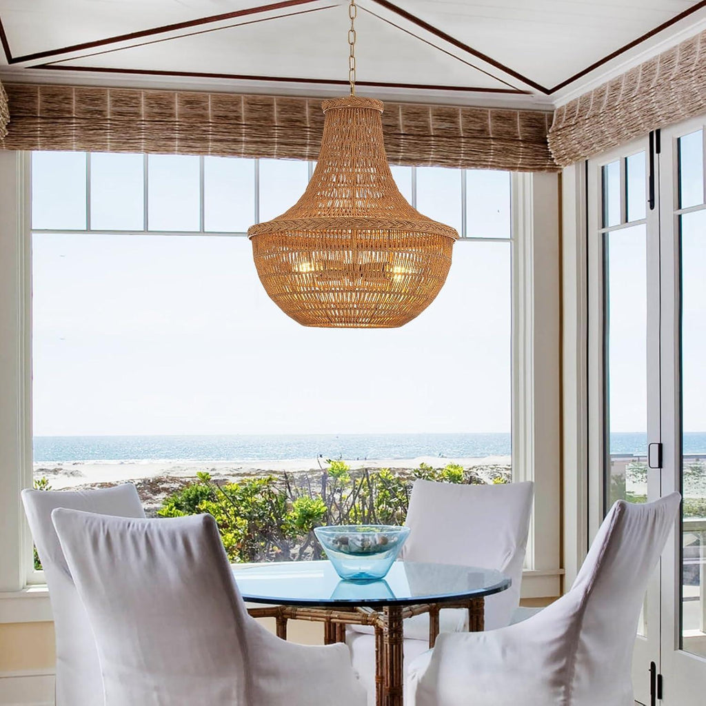 Meadow Breeze Rattan Woven Pendant Light