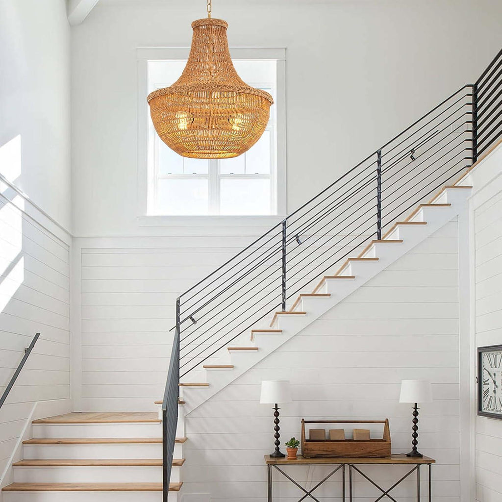 Meadow Breeze Rattan Woven Pendant Light