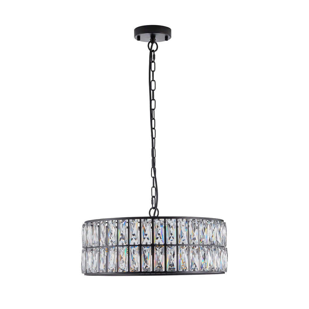 Midnight Glow Modern Crystal Drum Chandelier