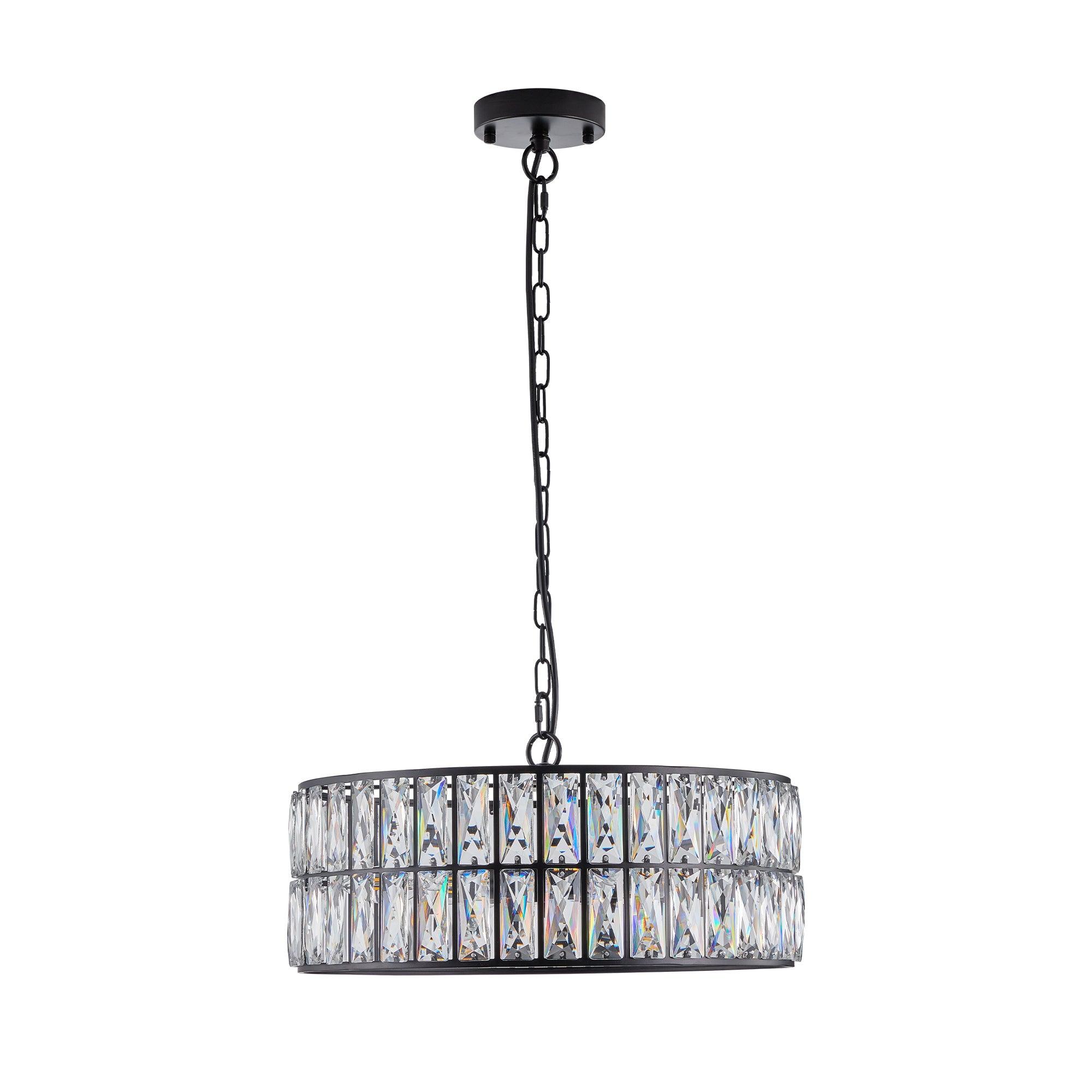 Midnight Glow Modern Crystal Drum Chandelier