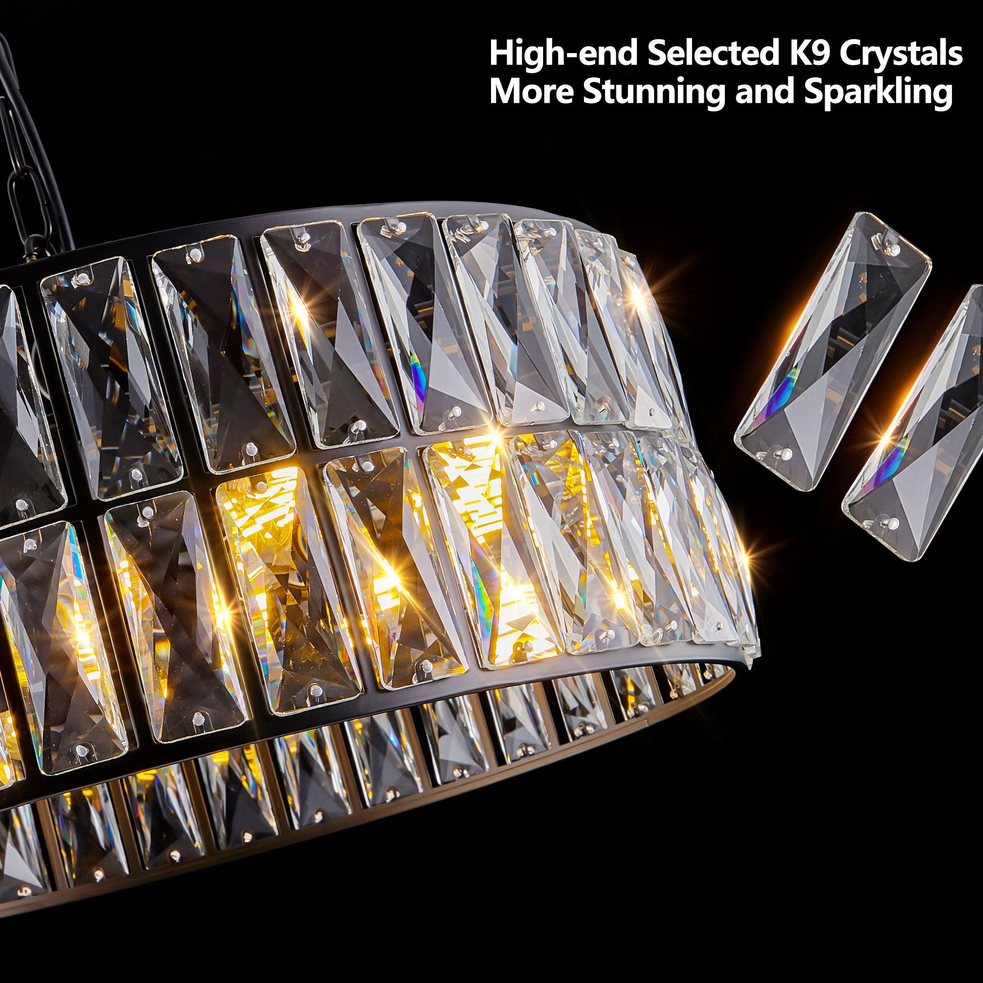 Midnight Glow Modern Crystal Drum Chandelier