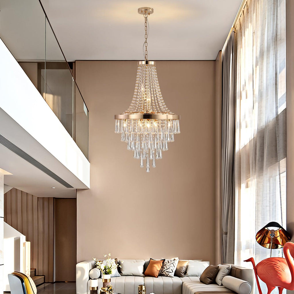 Modern Light Luxury Golden Crystal Chandelier