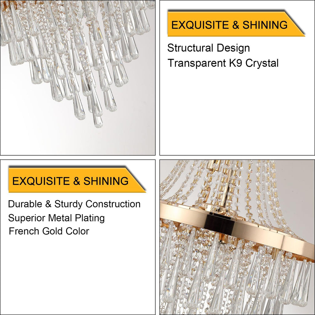 Modern Light Luxury Golden Crystal Chandelier