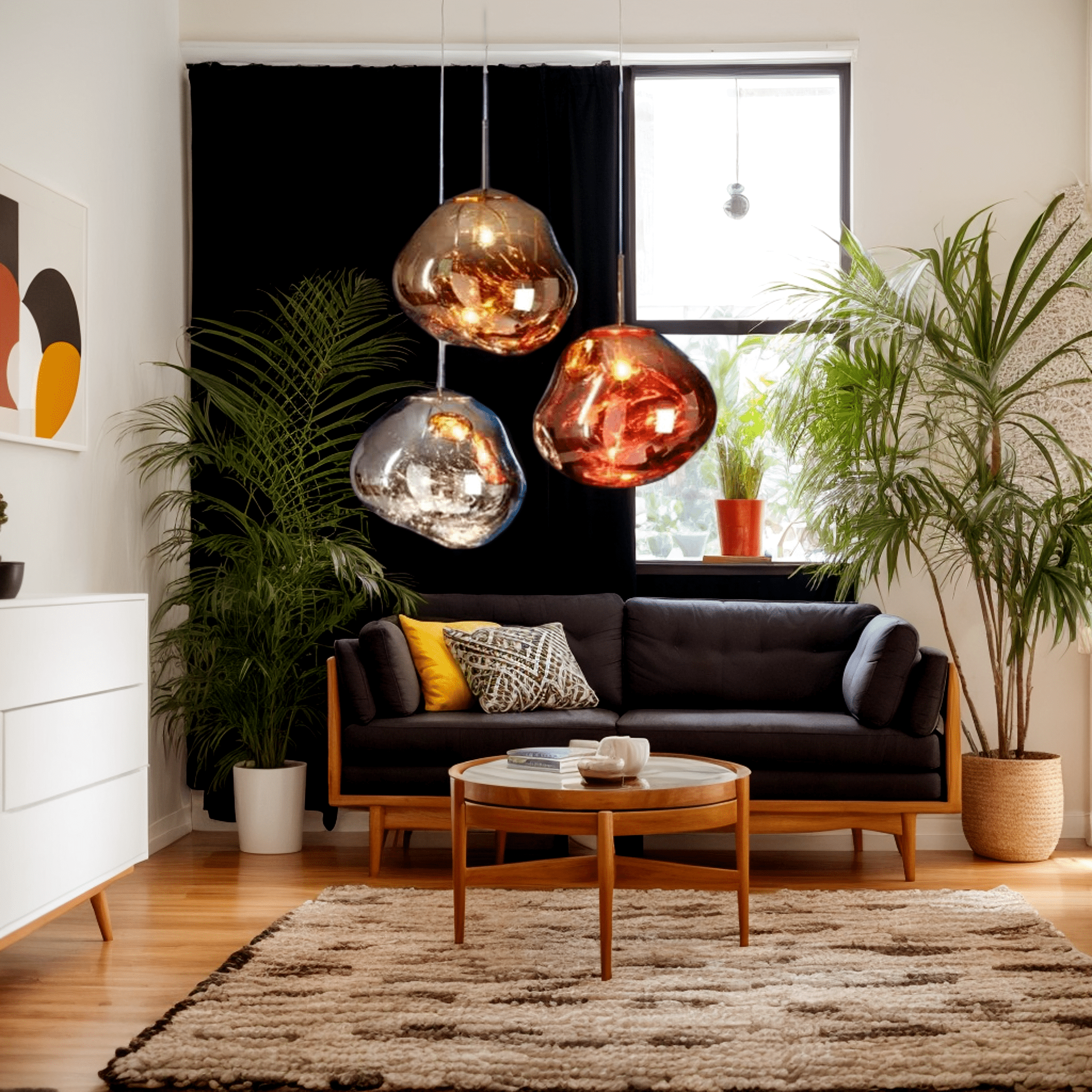 Multi Lava Round Chandelier