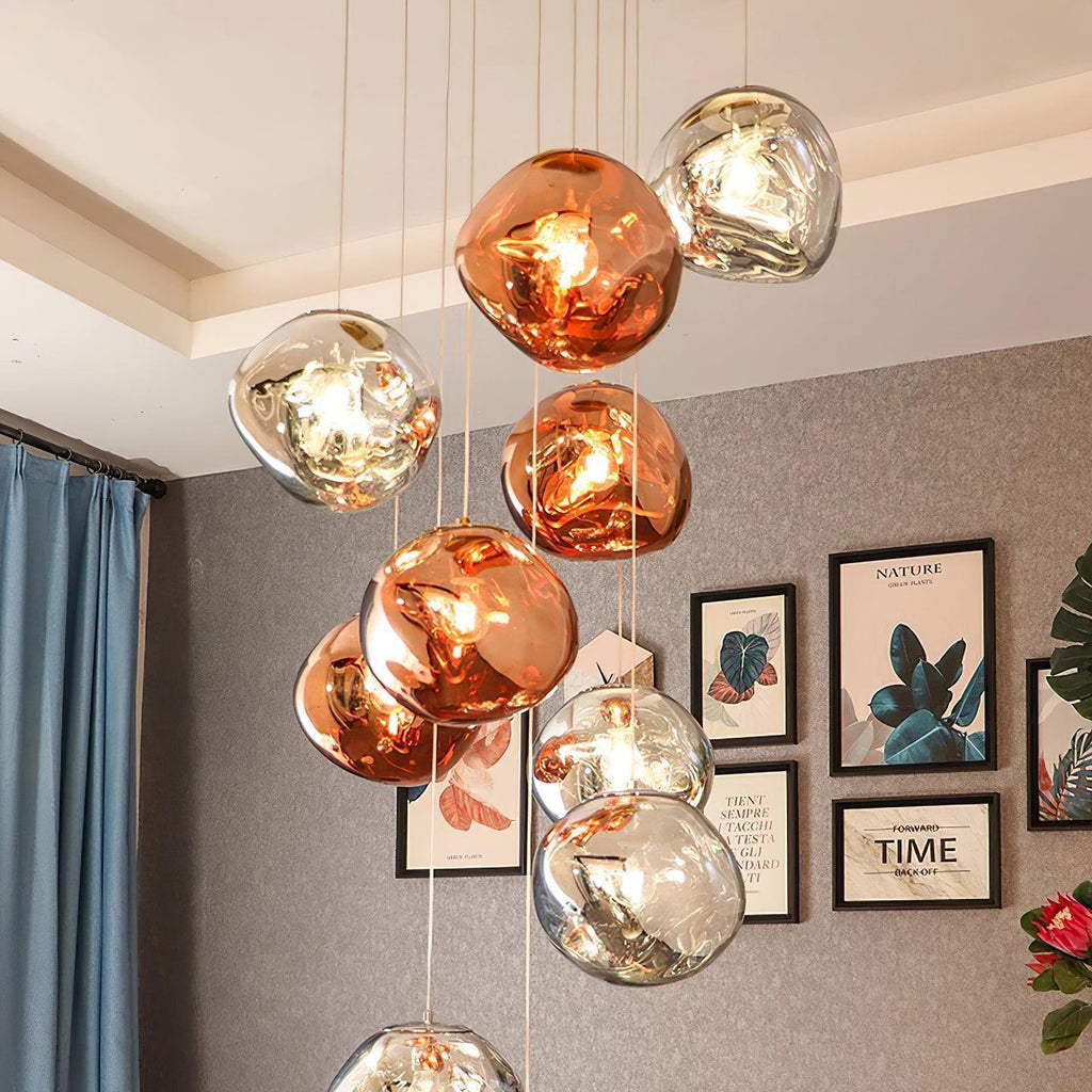 Multi Lava Round Chandelier