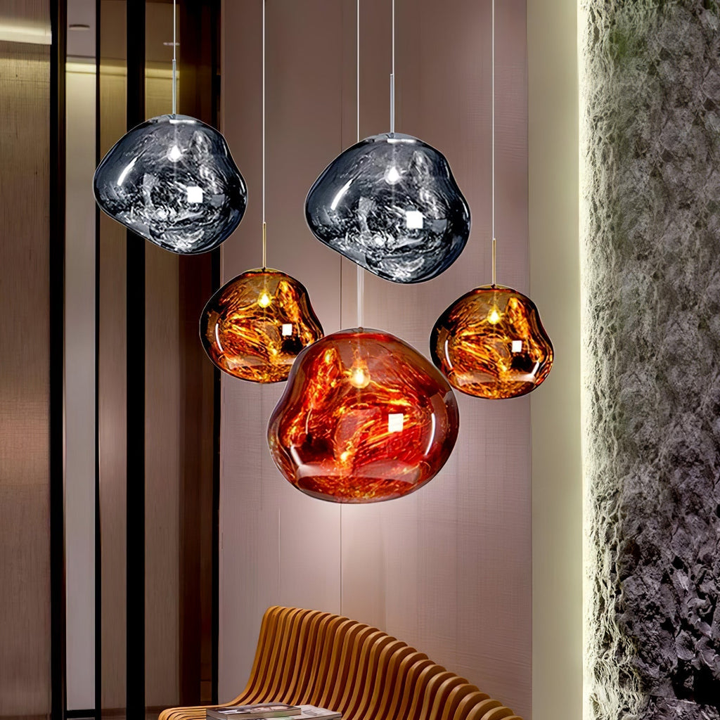 Multi Lava Round Chandelier