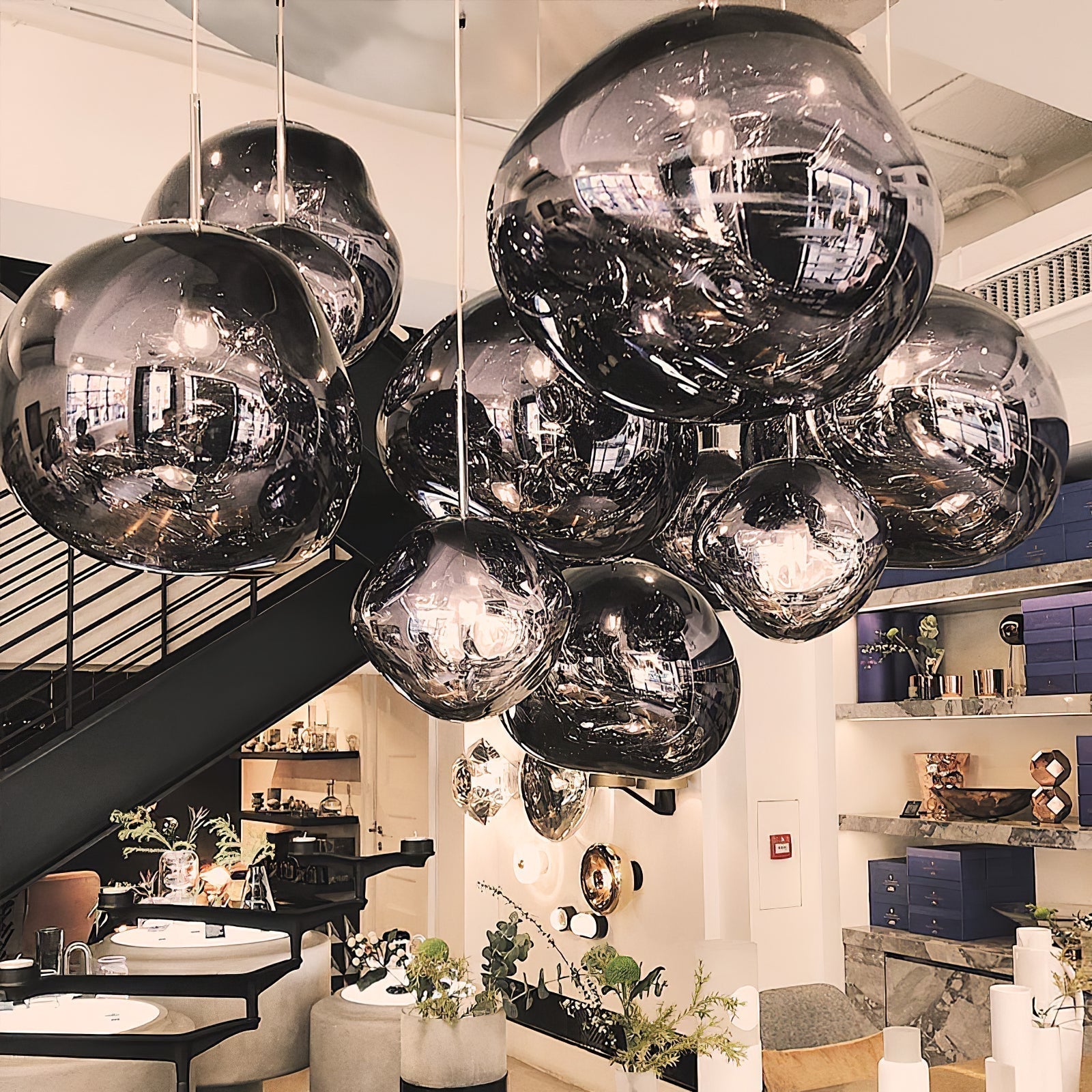Multi Lava Round Chandelier