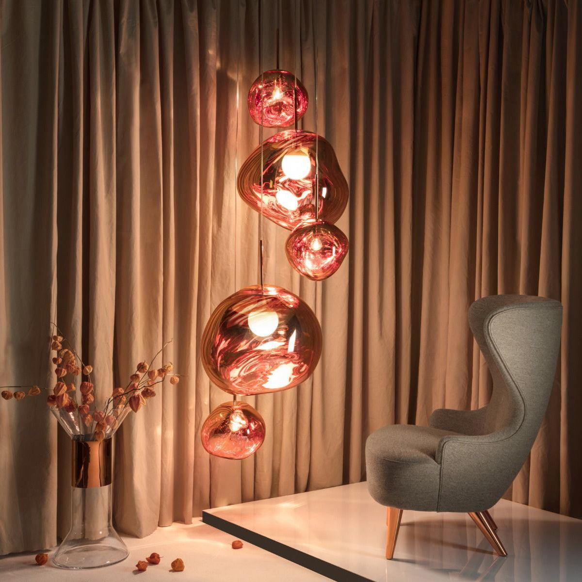 Multi Lava Round Chandelier