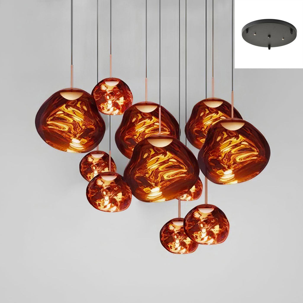 Multi Lava Round Chandelier