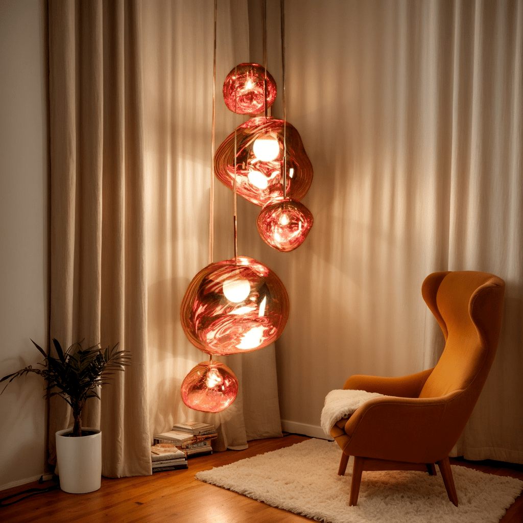 Multi Lava Round Chandelier