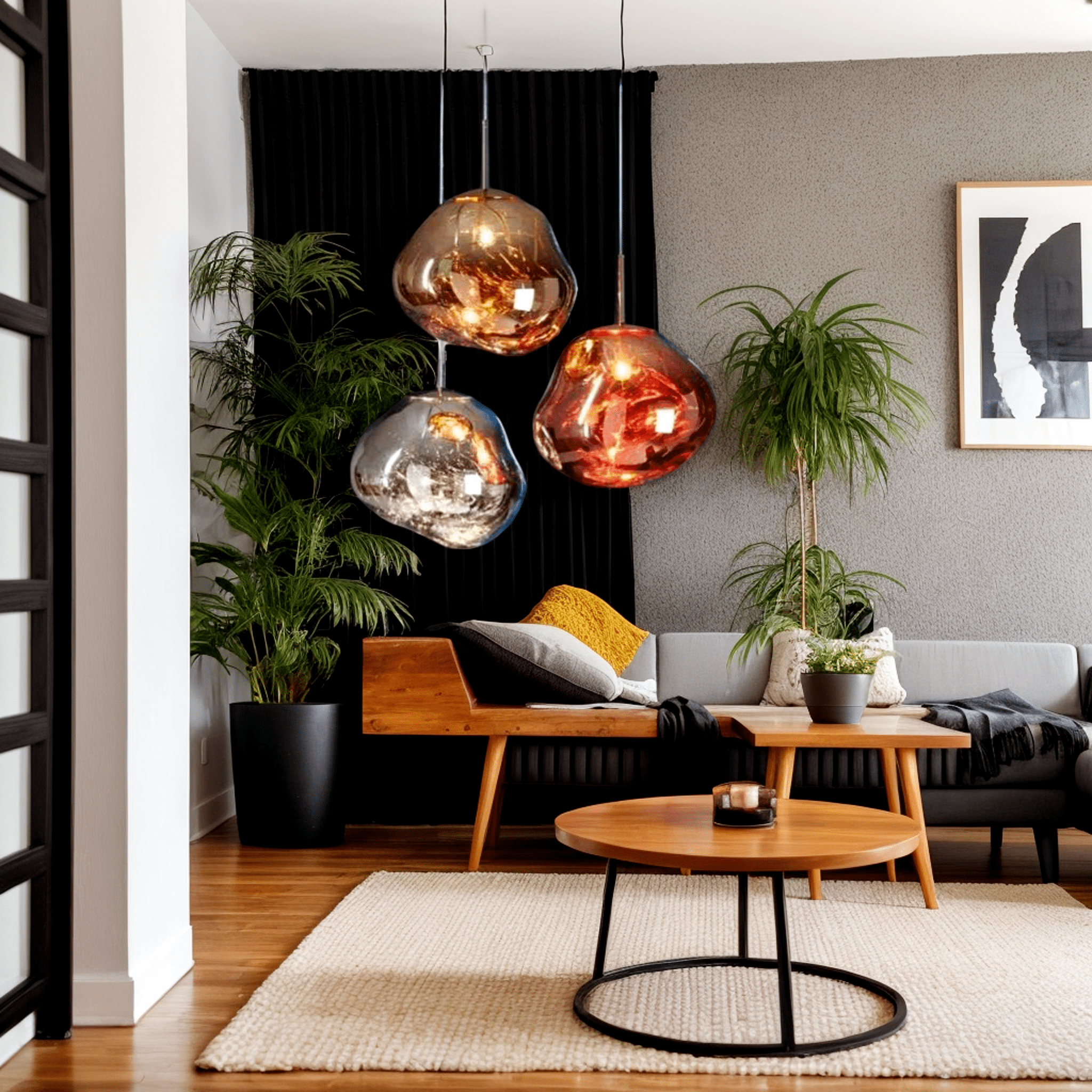 Multi Lava Round Chandelier