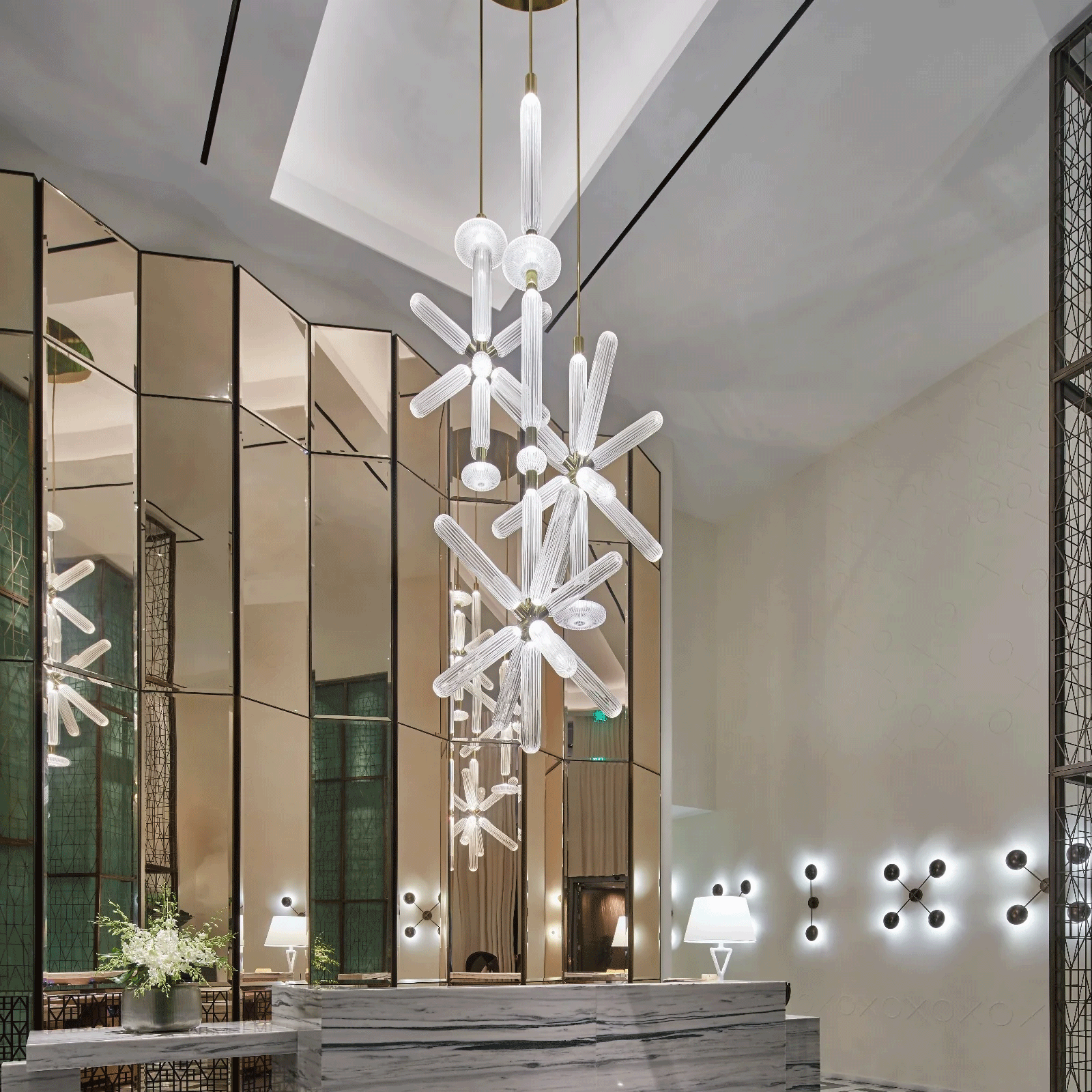 Multi-tube Glass Pendant Light