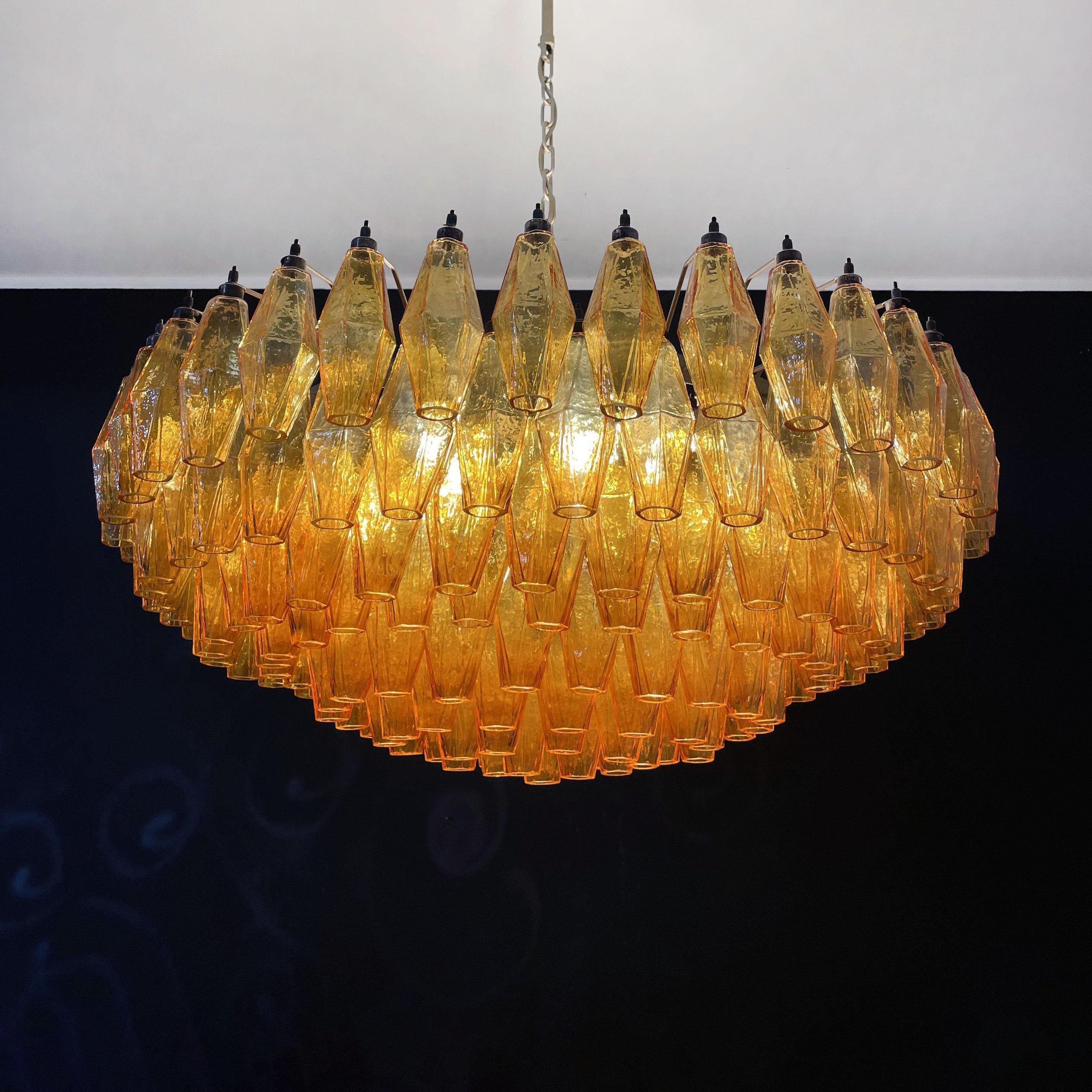 Murano Rhombus Amber Glass Chandelier - ZozHome