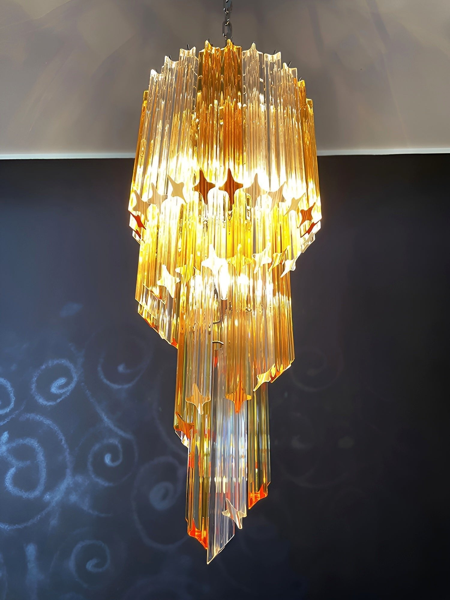 Murano Spiral Prism Glass Chandelier