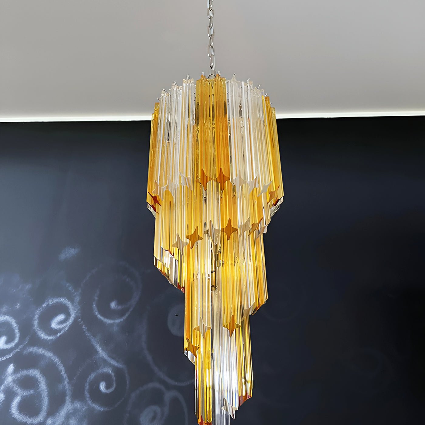 Murano Spiral Prism Glass Chandelier - ZozHome