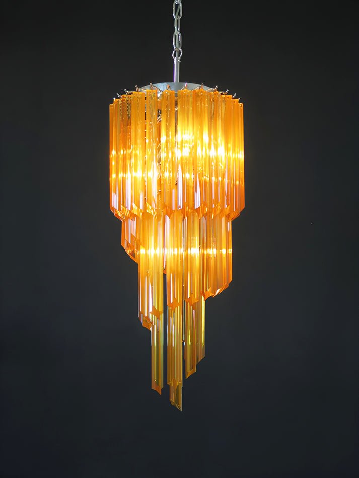 Murano Spiral Prism Glass Chandelier