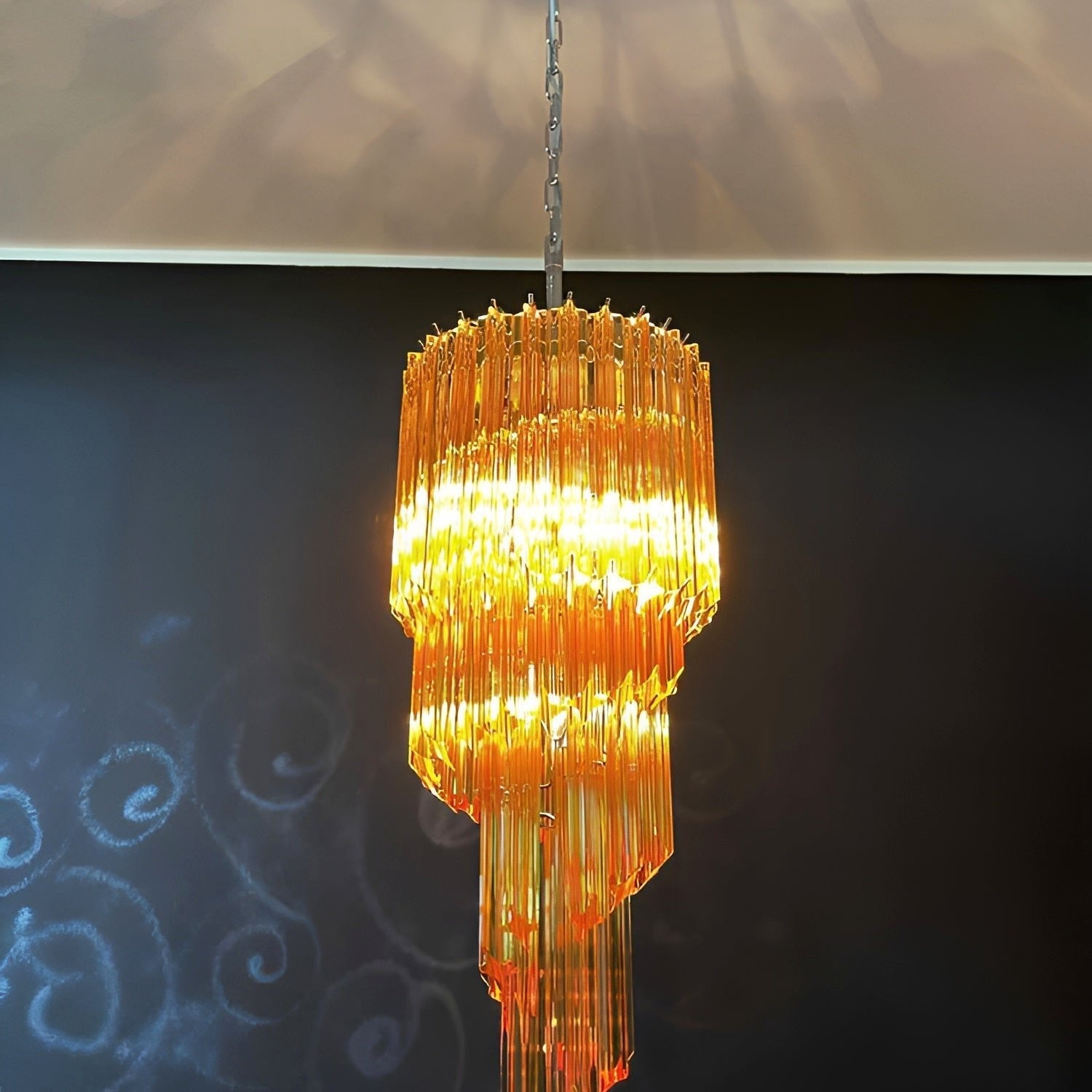 Murano Spiral Prism Glass Chandelier