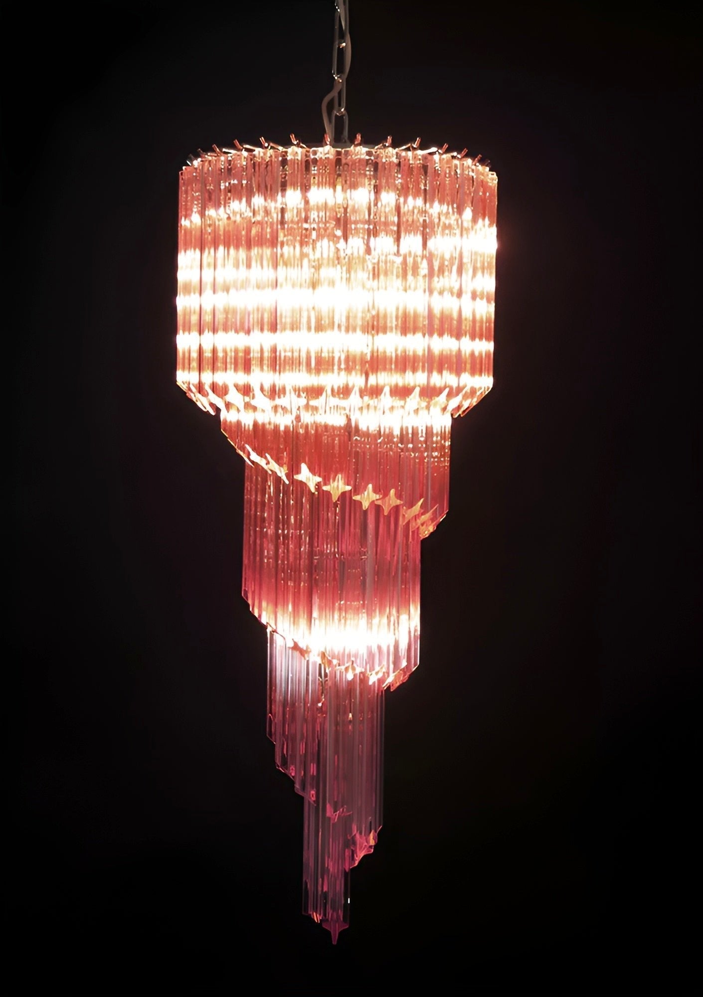 Murano Spiral Prism Glass Chandelier