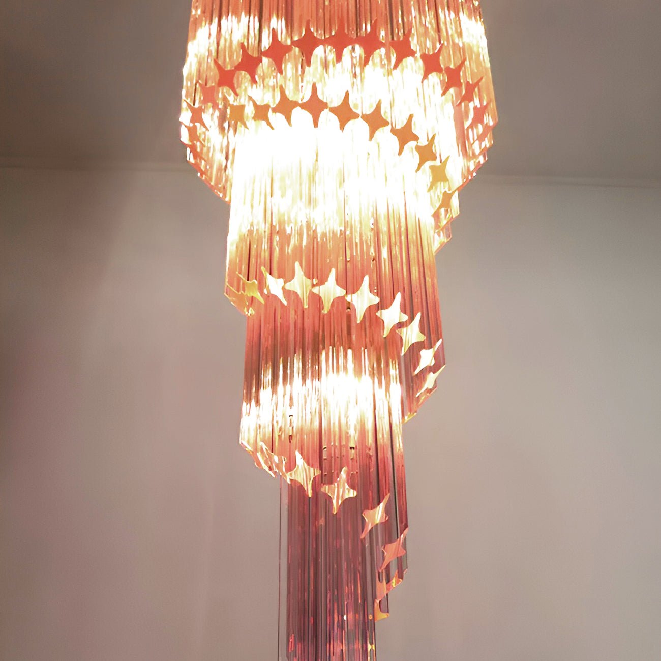 Murano Spiral Prism Glass Chandelier