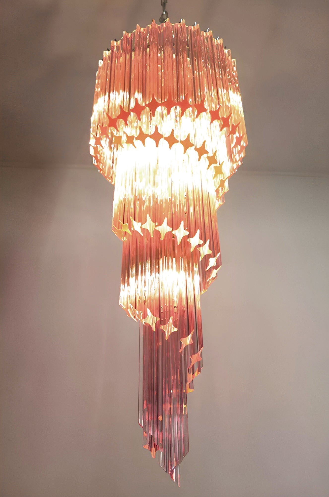 Murano Spiral Prism Glass Chandelier