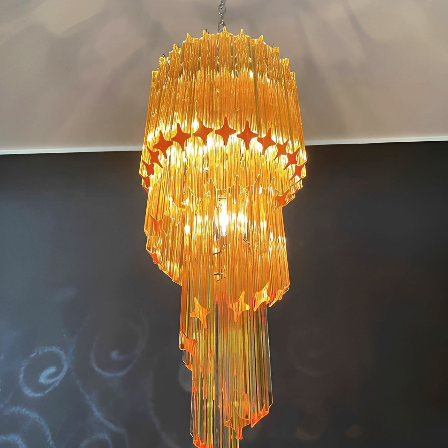 Murano Spiral Prism Glass Chandelier