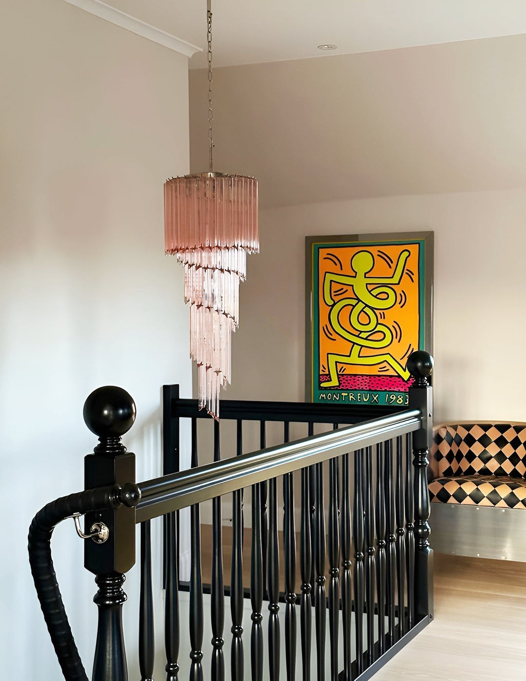 Murano Spiral Prism Glass Chandelier