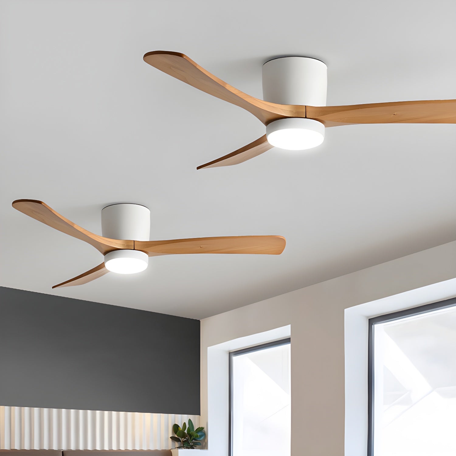 Nordic Wooden Ceiling Fan Light
