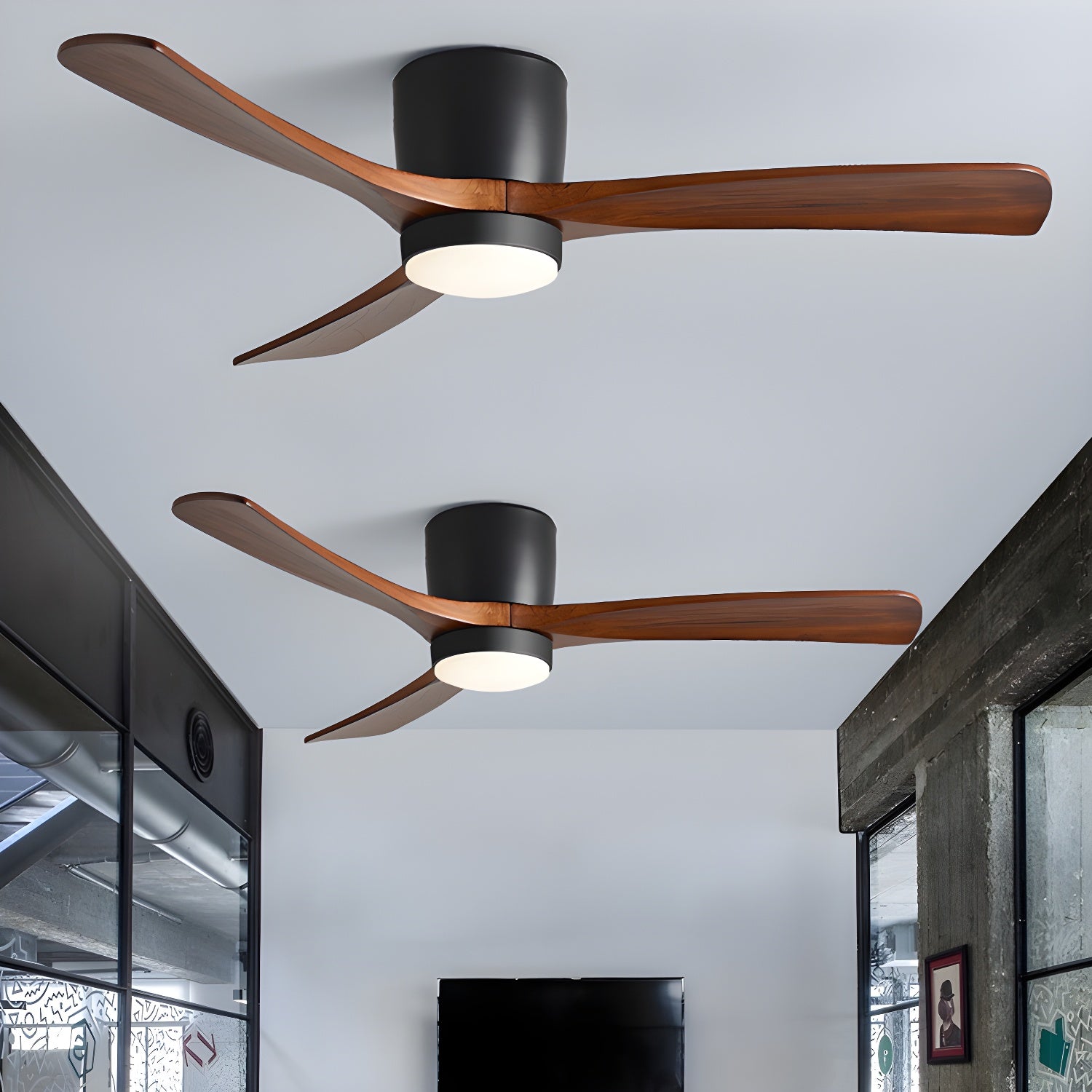 Nordic Wooden Ceiling Fan Light