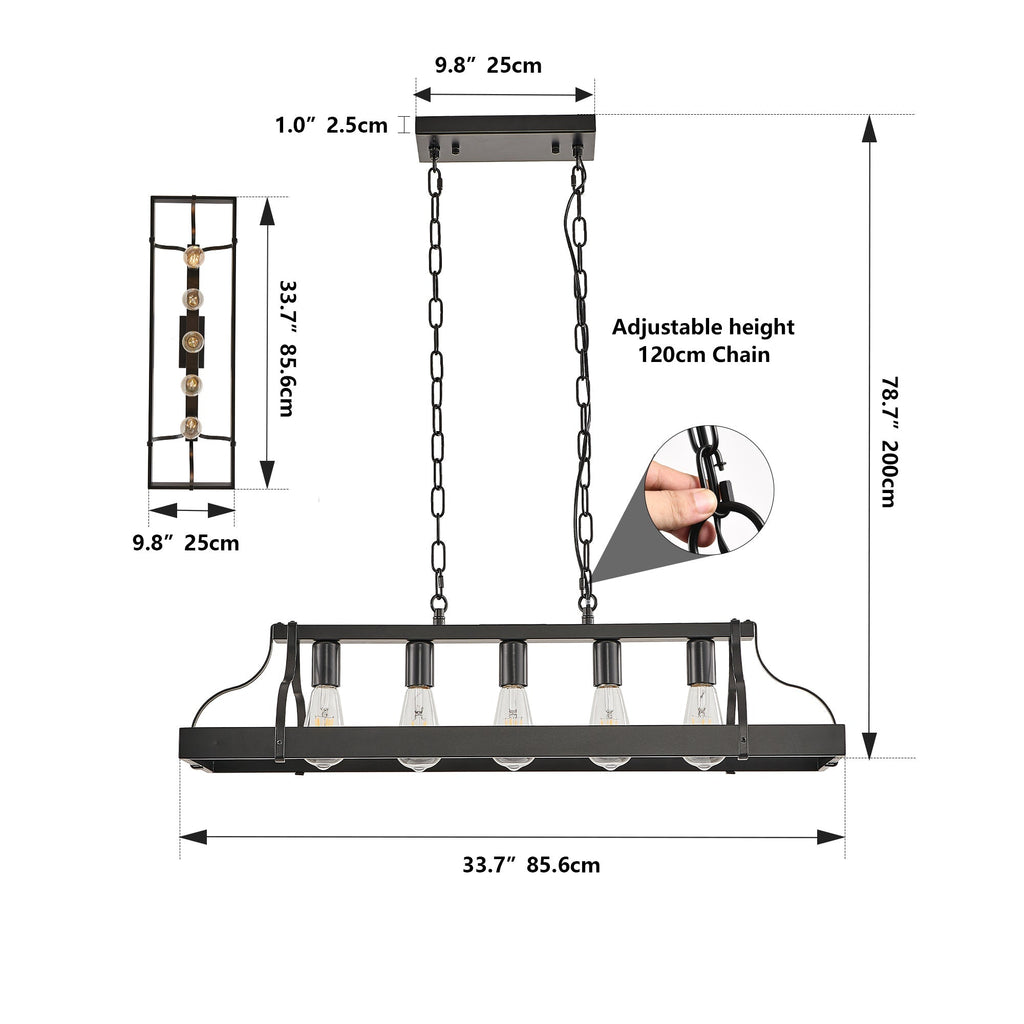 Obsidian Halo Black Industrial Pendant Light