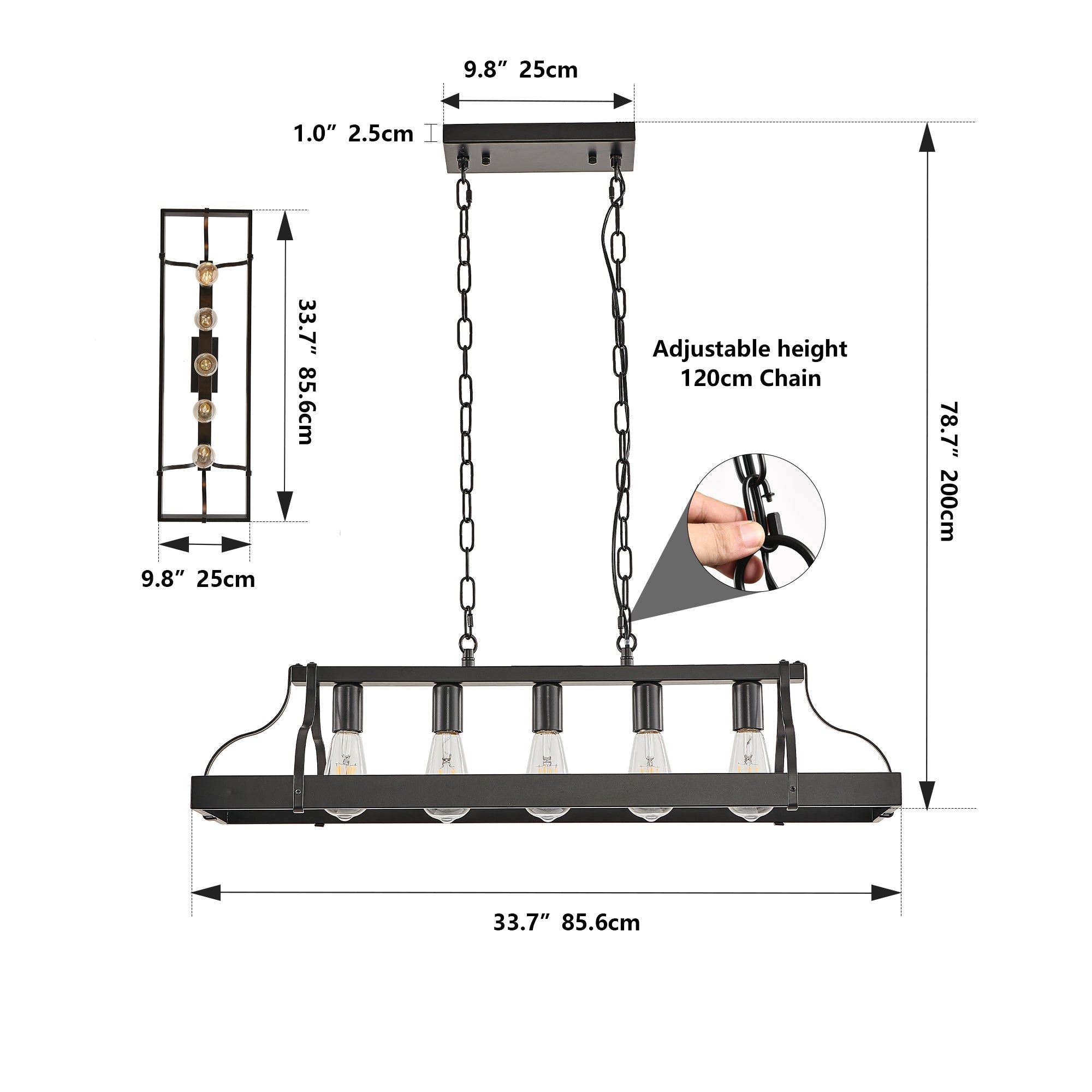 Obsidian Halo Black Industrial Pendant Light