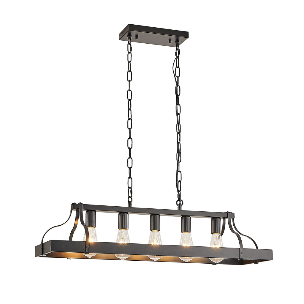 Obsidian Halo Black Industrial Pendant Light