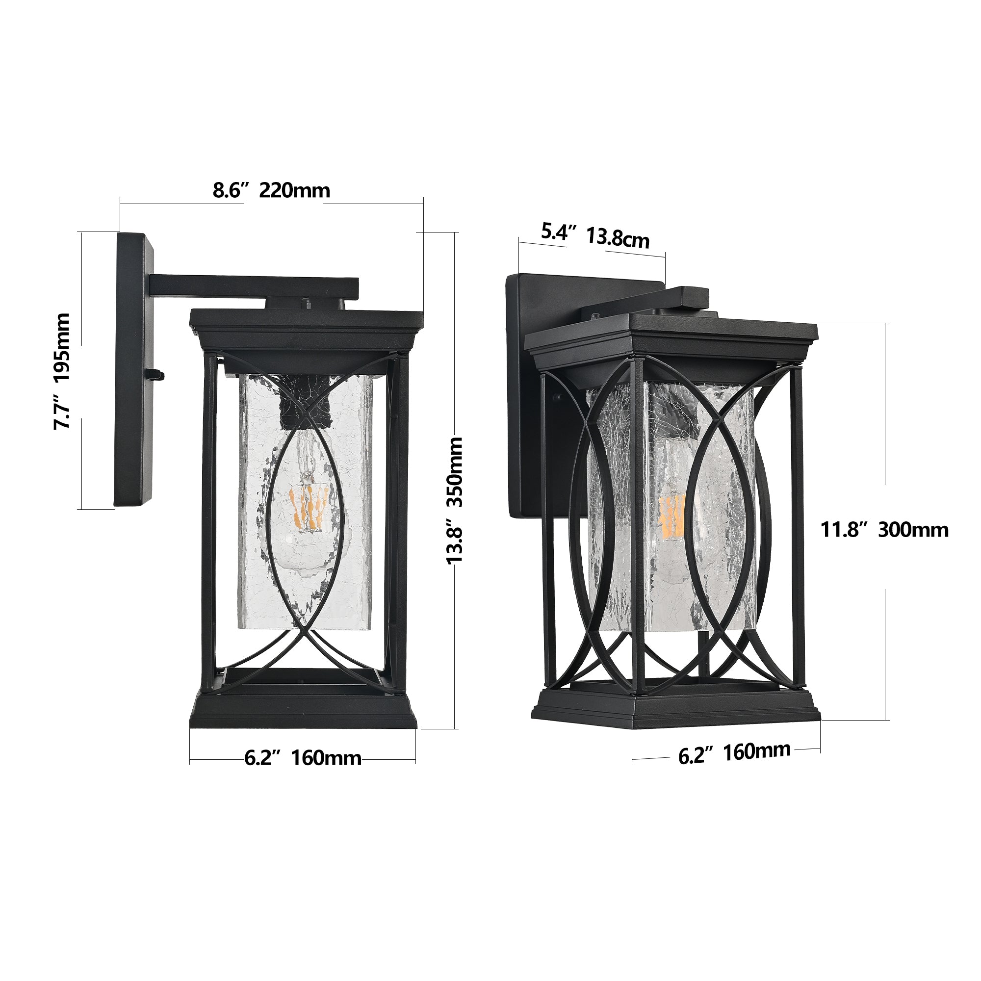 Obsidian Lantern Outdoor Wall Lamp