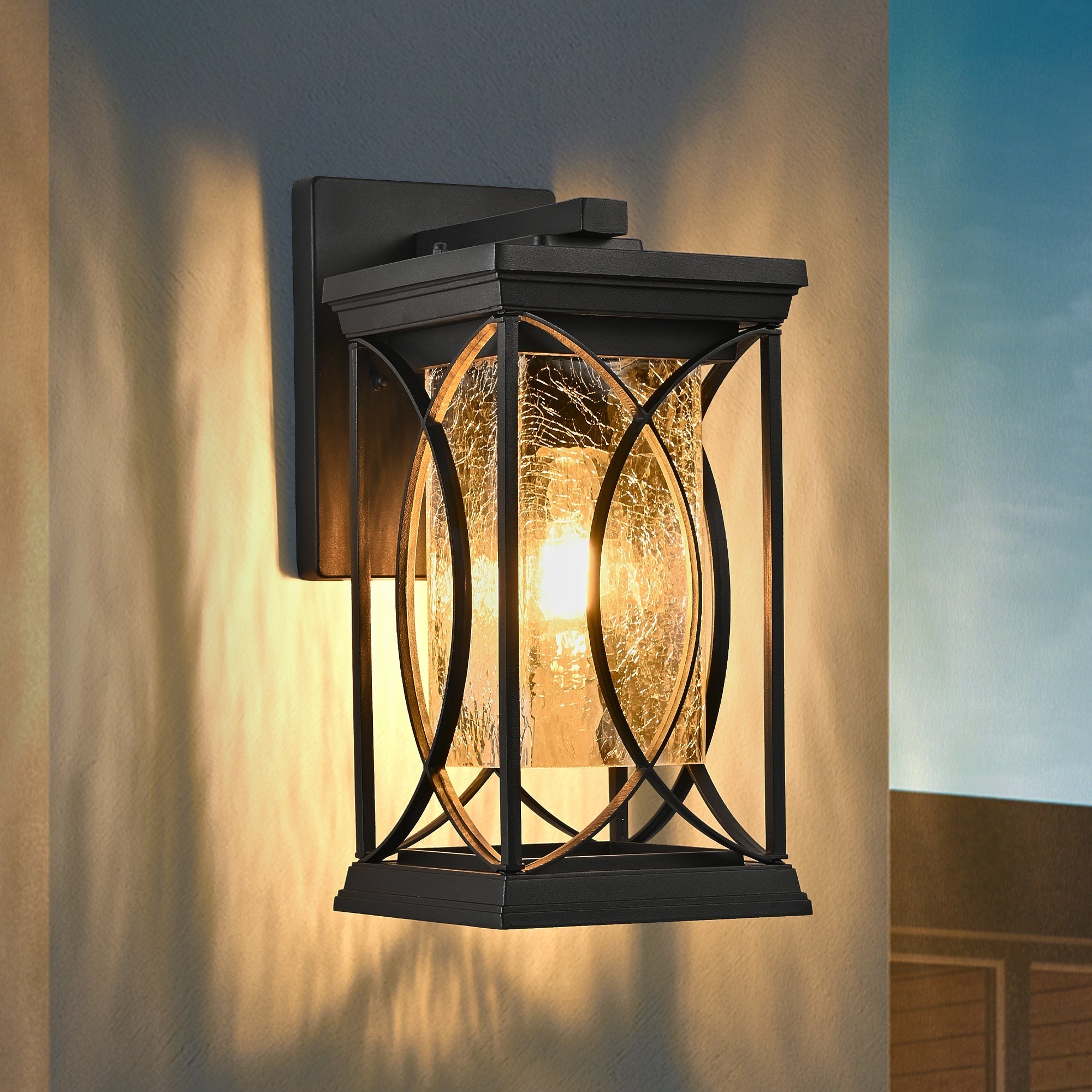 Obsidian Lantern Outdoor Wall Lamp