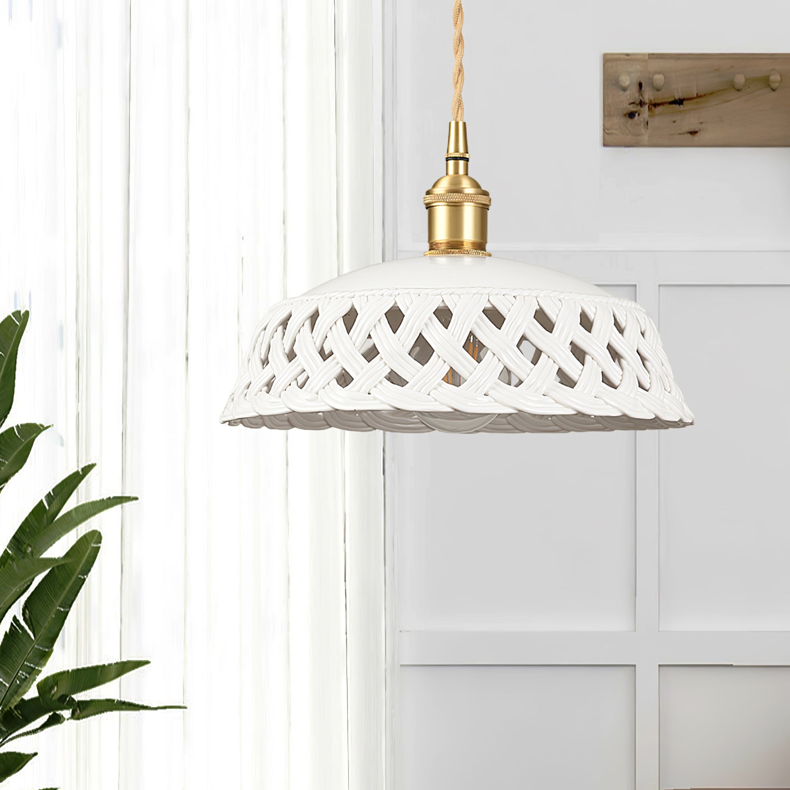 Openwork Ceramic Pendant Lamp - ZozHome