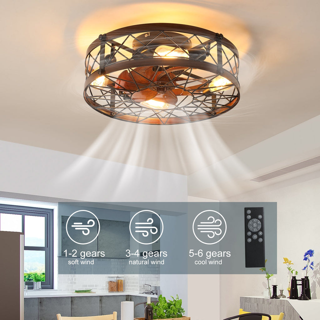 Orion Black Industrial Ceiling Fan Light