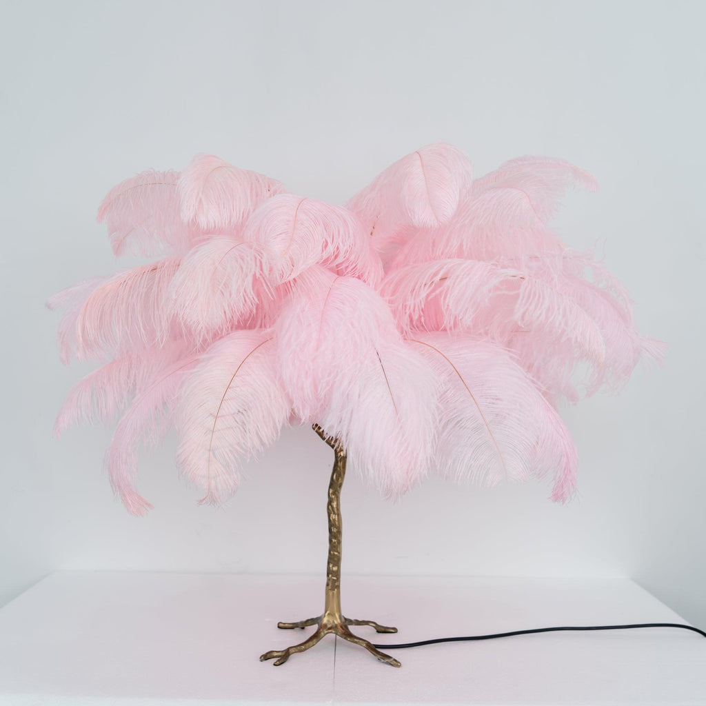 Ostrich Feather Table Lamp