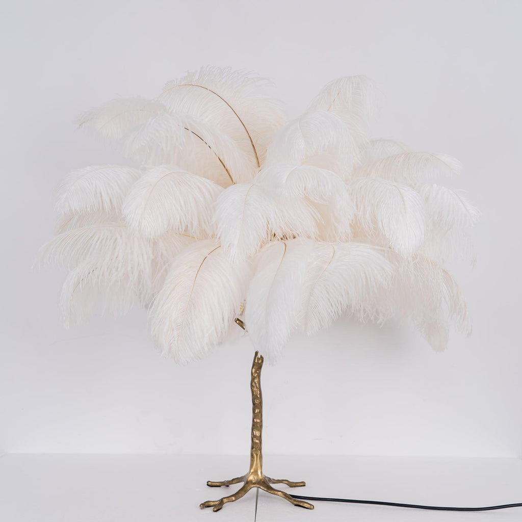 Ostrich Feather Table Lamp