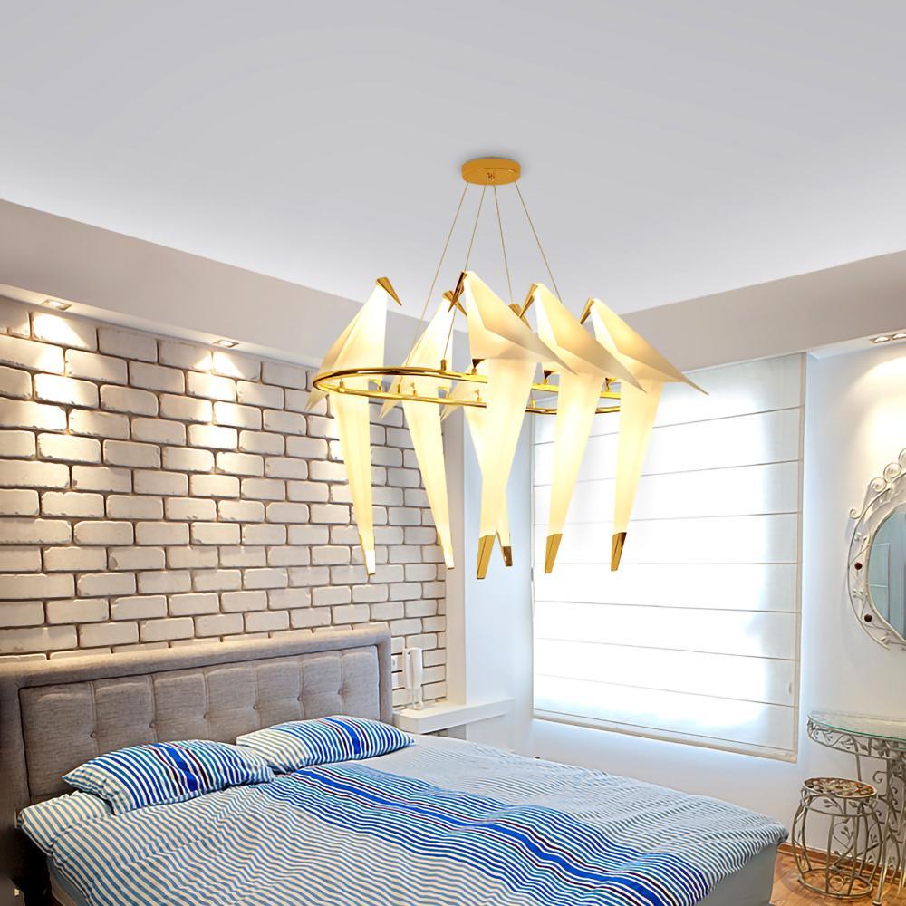 Paper Crane Bird LED Chandelier