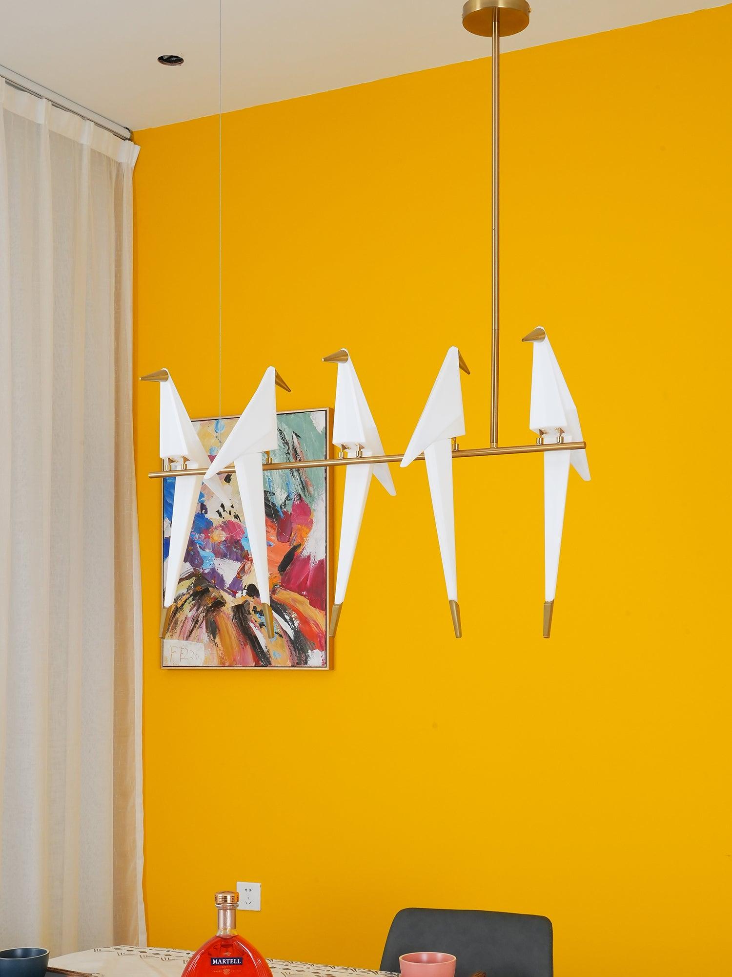 Paper Crane Bird LED Chandelier