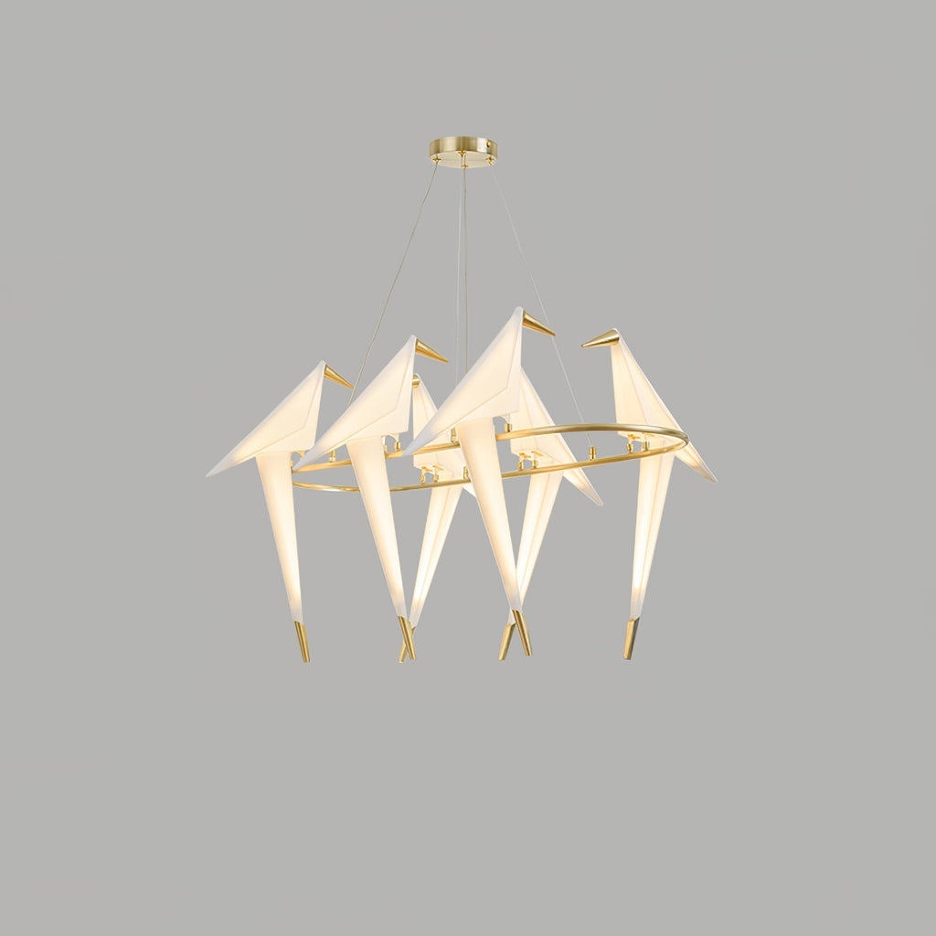 Paper Crane Bird LED Chandelier