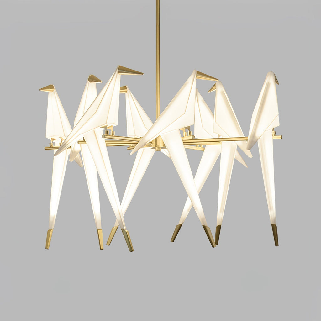 Paper Crane Bird LED Chandelier