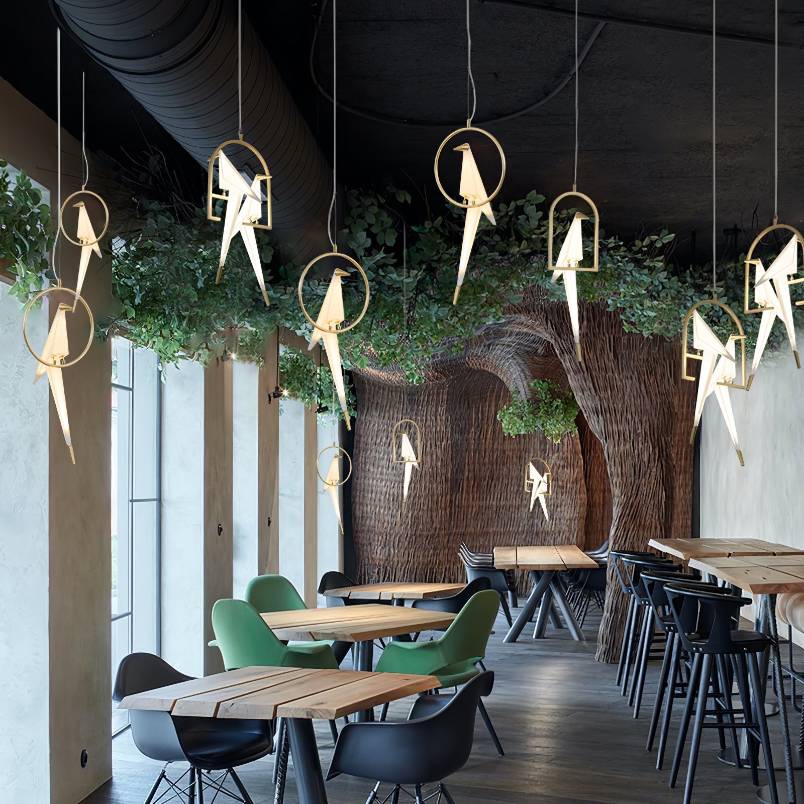 Paper Crane Bird LED Chandelier