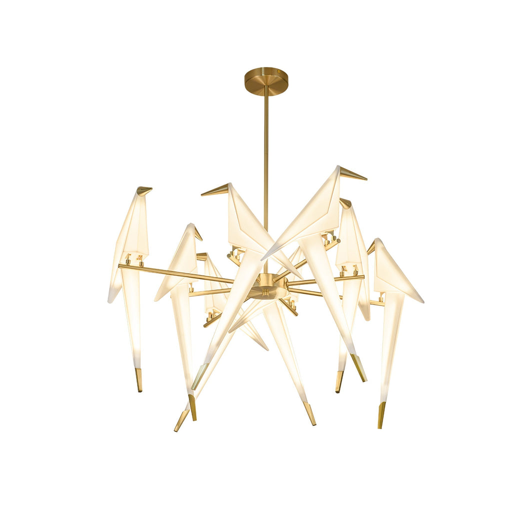 Paper Crane Bird LED Chandelier