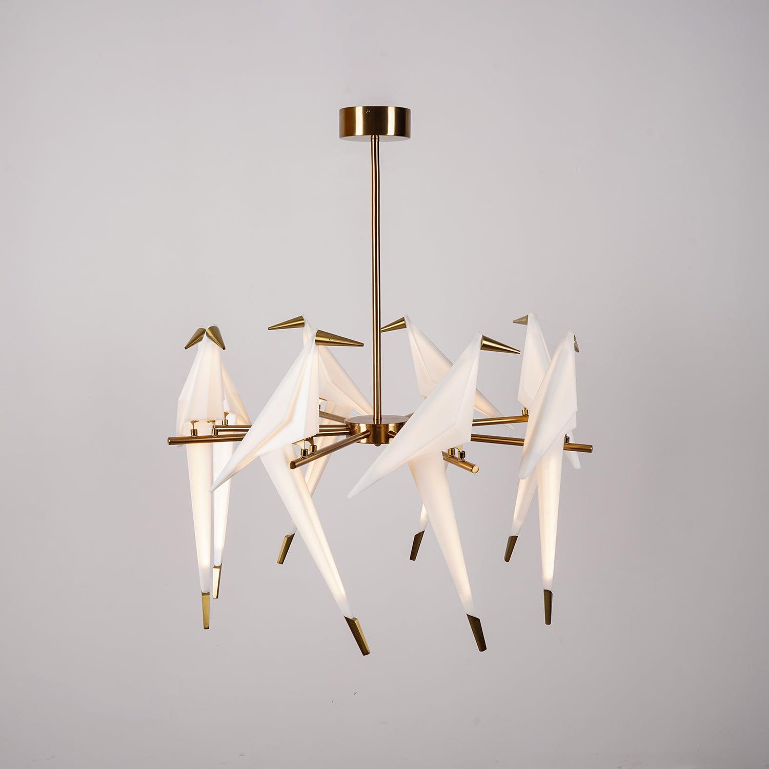 Paper Crane Bird LED Chandelier