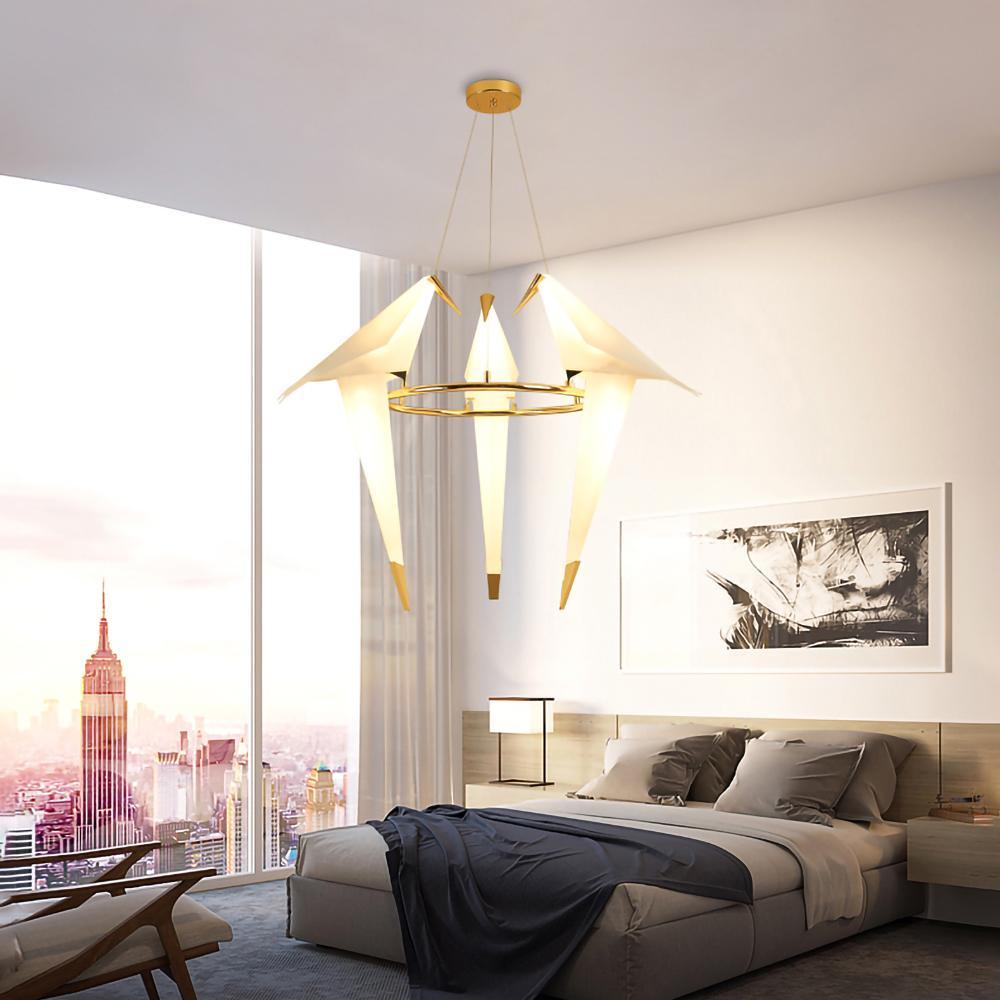 Paper Crane Bird LED Chandelier